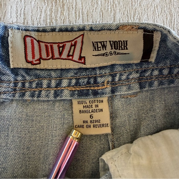 Y2K Denim Cargo Mini Skirt Light Wash Low Rise Size 6 Distressed - Picture 3 of 12